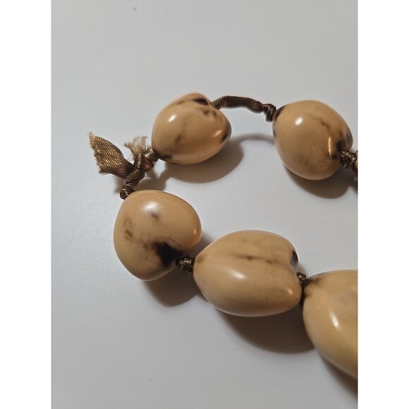 Hawaiian Ivory Color Kukui Nut Lei Luau Bead Necklace - Picture 2 of 4